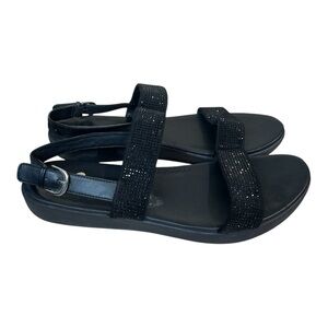 Fitflop Black Crystal Sandals size 10